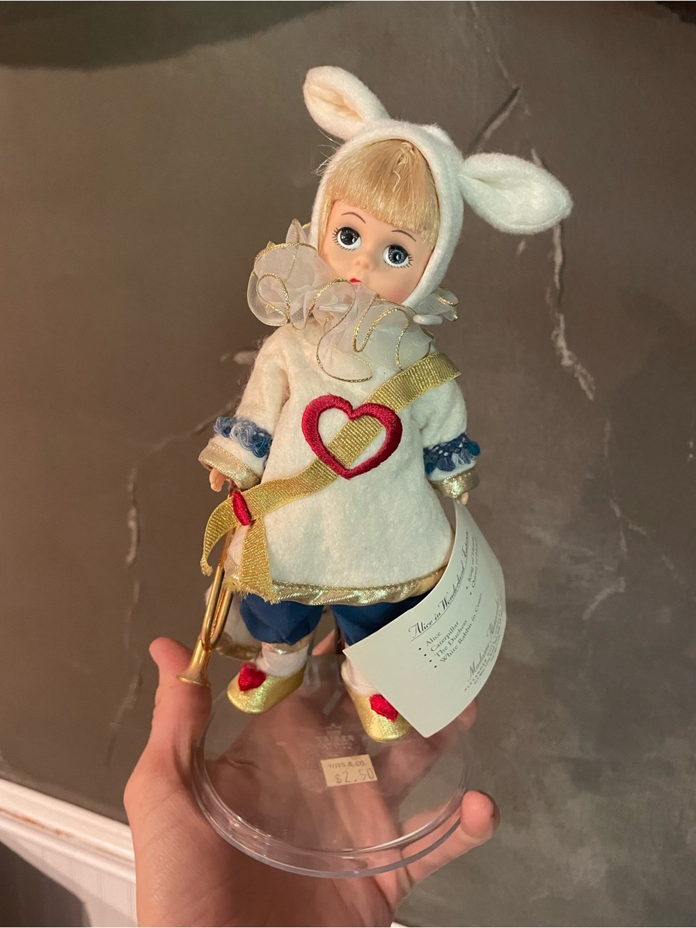 Madame Alexander Alice in Wonderland: White Rabbit in Court Doll with Stand